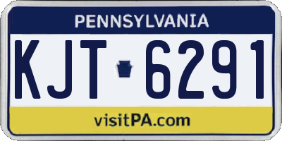 PA license plate KJT6291