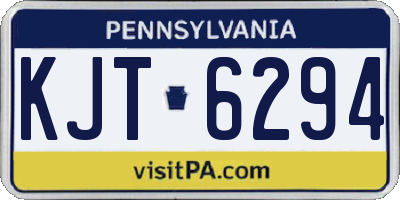 PA license plate KJT6294