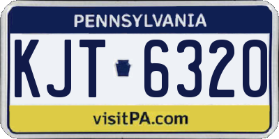 PA license plate KJT6320