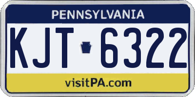 PA license plate KJT6322