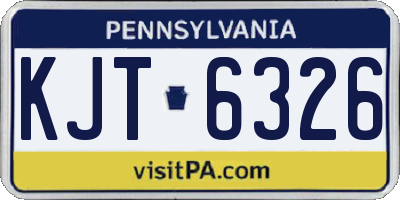 PA license plate KJT6326