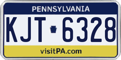 PA license plate KJT6328