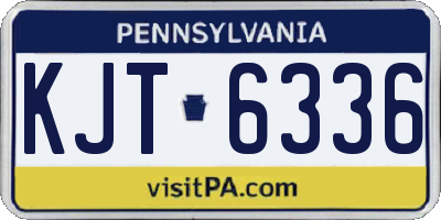 PA license plate KJT6336