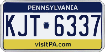 PA license plate KJT6337