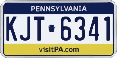 PA license plate KJT6341