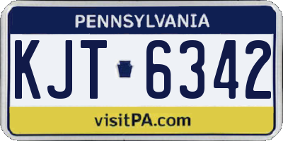 PA license plate KJT6342
