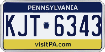 PA license plate KJT6343