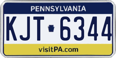 PA license plate KJT6344