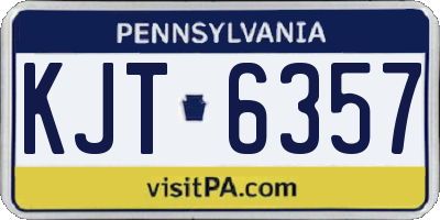 PA license plate KJT6357