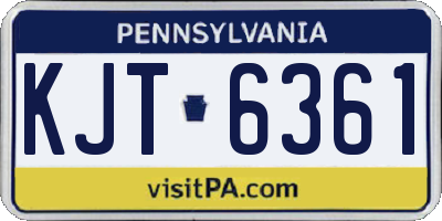 PA license plate KJT6361