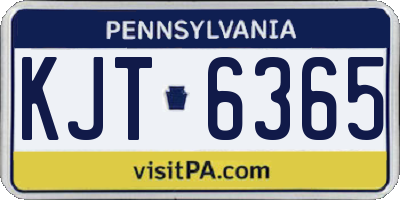 PA license plate KJT6365
