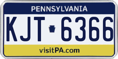 PA license plate KJT6366