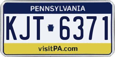 PA license plate KJT6371