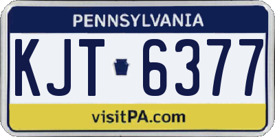 PA license plate KJT6377