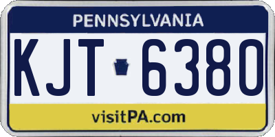 PA license plate KJT6380