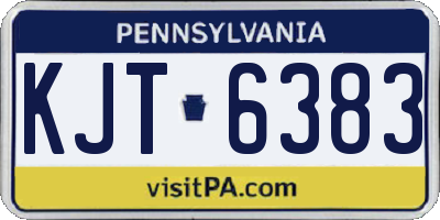 PA license plate KJT6383