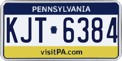 PA license plate KJT6384