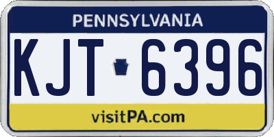PA license plate KJT6396