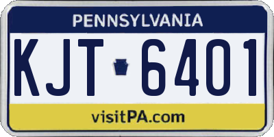 PA license plate KJT6401