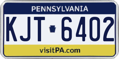 PA license plate KJT6402