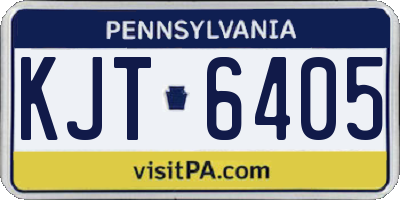 PA license plate KJT6405