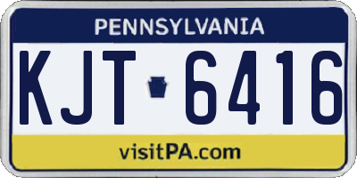 PA license plate KJT6416