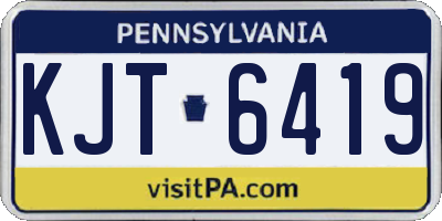 PA license plate KJT6419