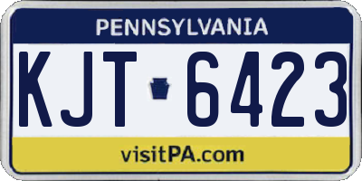 PA license plate KJT6423