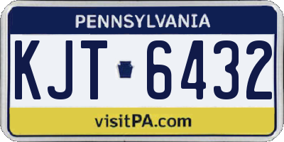 PA license plate KJT6432