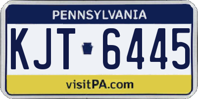 PA license plate KJT6445