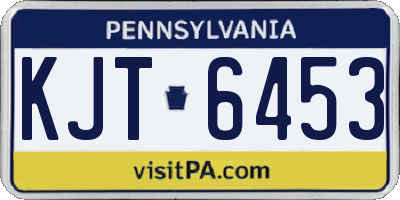 PA license plate KJT6453