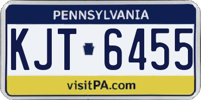 PA license plate KJT6455