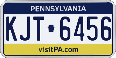 PA license plate KJT6456