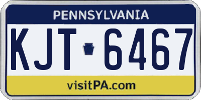 PA license plate KJT6467