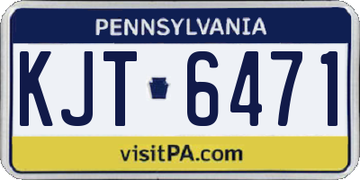 PA license plate KJT6471