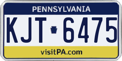 PA license plate KJT6475