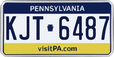 PA license plate KJT6487