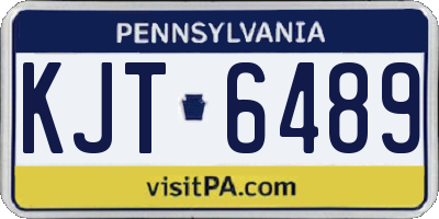 PA license plate KJT6489