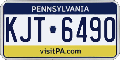 PA license plate KJT6490
