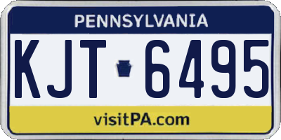 PA license plate KJT6495