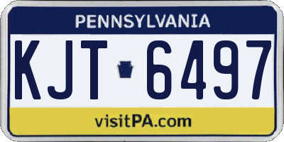 PA license plate KJT6497