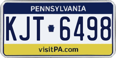 PA license plate KJT6498