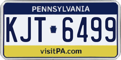 PA license plate KJT6499