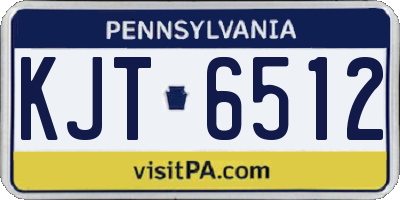 PA license plate KJT6512