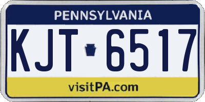 PA license plate KJT6517