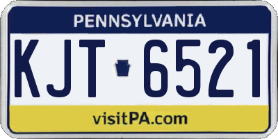PA license plate KJT6521