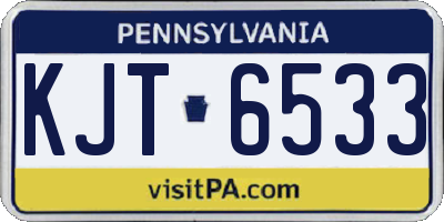 PA license plate KJT6533