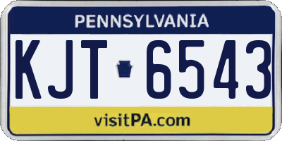 PA license plate KJT6543