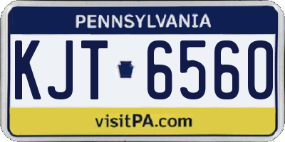 PA license plate KJT6560
