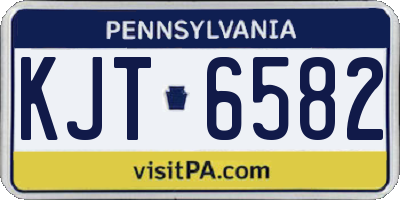 PA license plate KJT6582